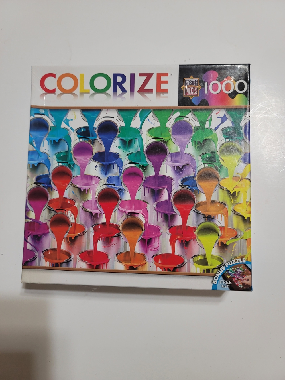 Colorize 1000-Piece Jigsaw Puzzle - Vibrant Multicolor Paint Pour Design